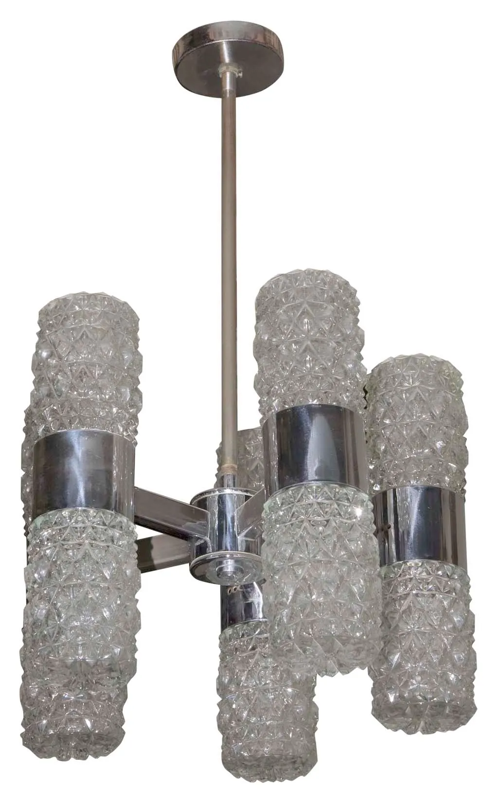 Lampada a sospensione antica in vetro con design decorativo