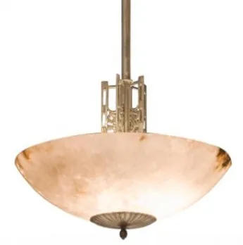 Antiquarische Hängelampe mit einzigartigem Gold- und Weißdesign