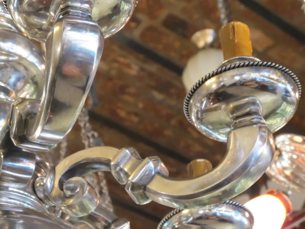 antique hanging lamp with shiny details