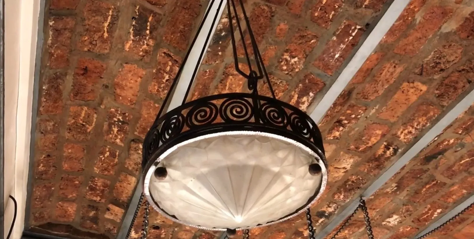 Antique hanging lamp with decorative and elegant design, suspended