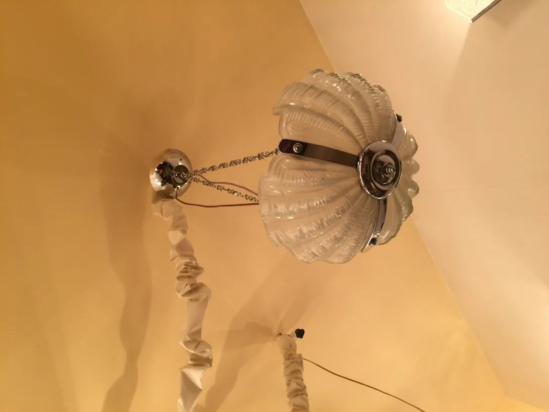 Antique hanging lamp with glass design and warm ambiance