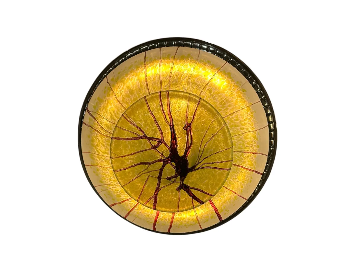 Lustre ancien au design unique et élégant illuminant l'ambiance.