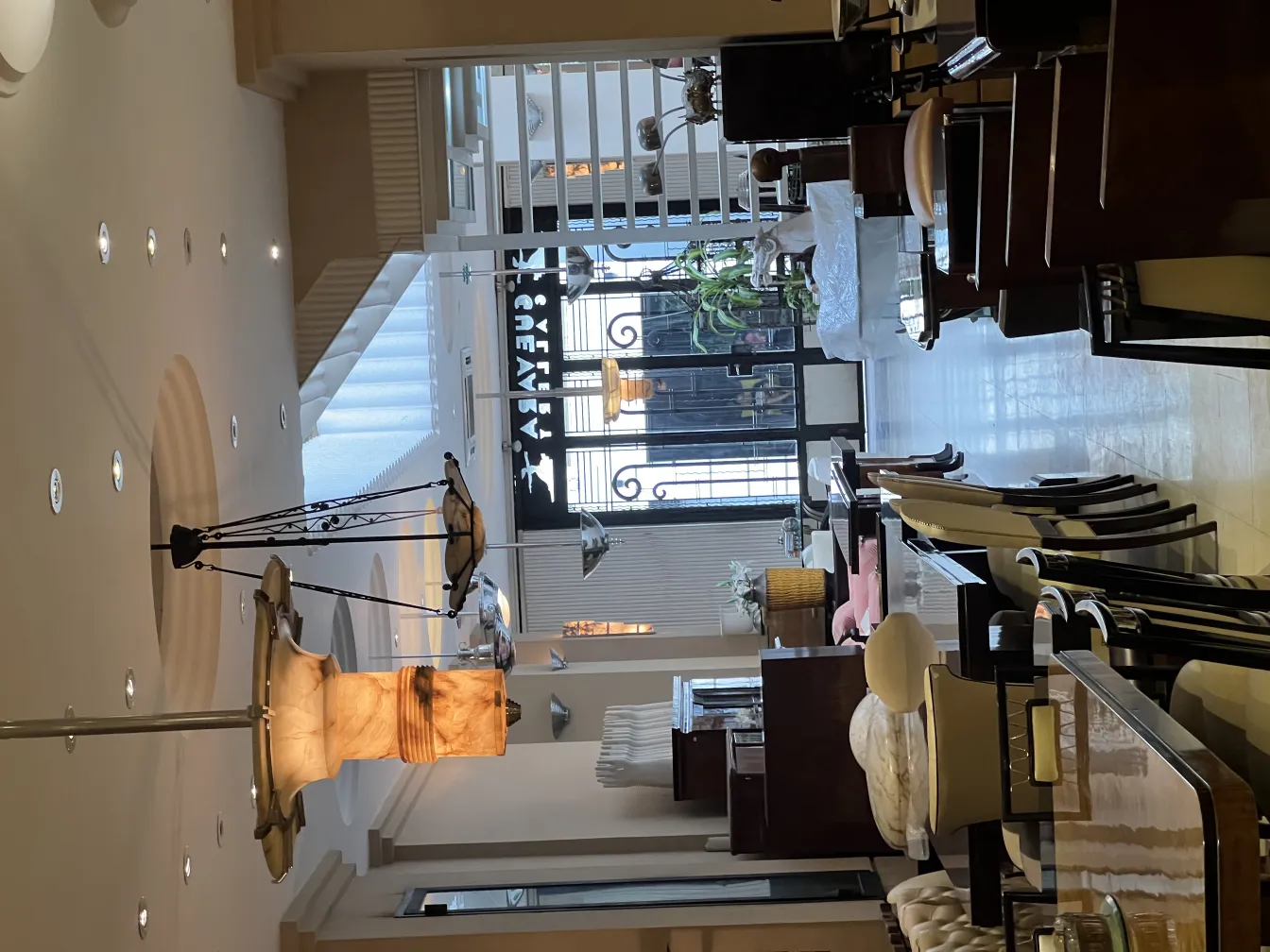 Antique hanging lamp with elegant design in a modern room