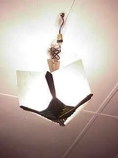 Antique hanging lamp with a fan-shaped design