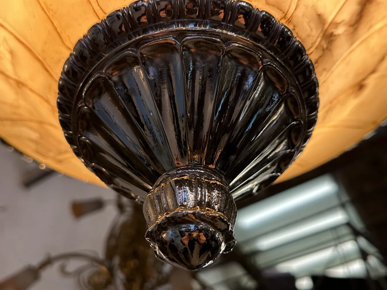 Antique hanging lamp with a carefully selected design in an elegant setting