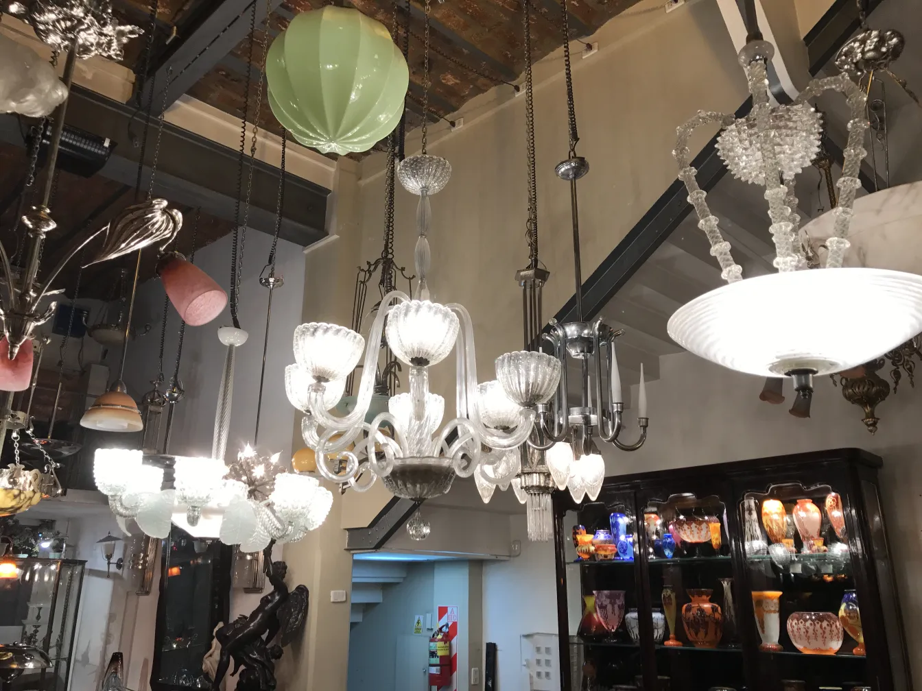 lámpara de techo antigua de barovier toso con luces brillantes y elegantes