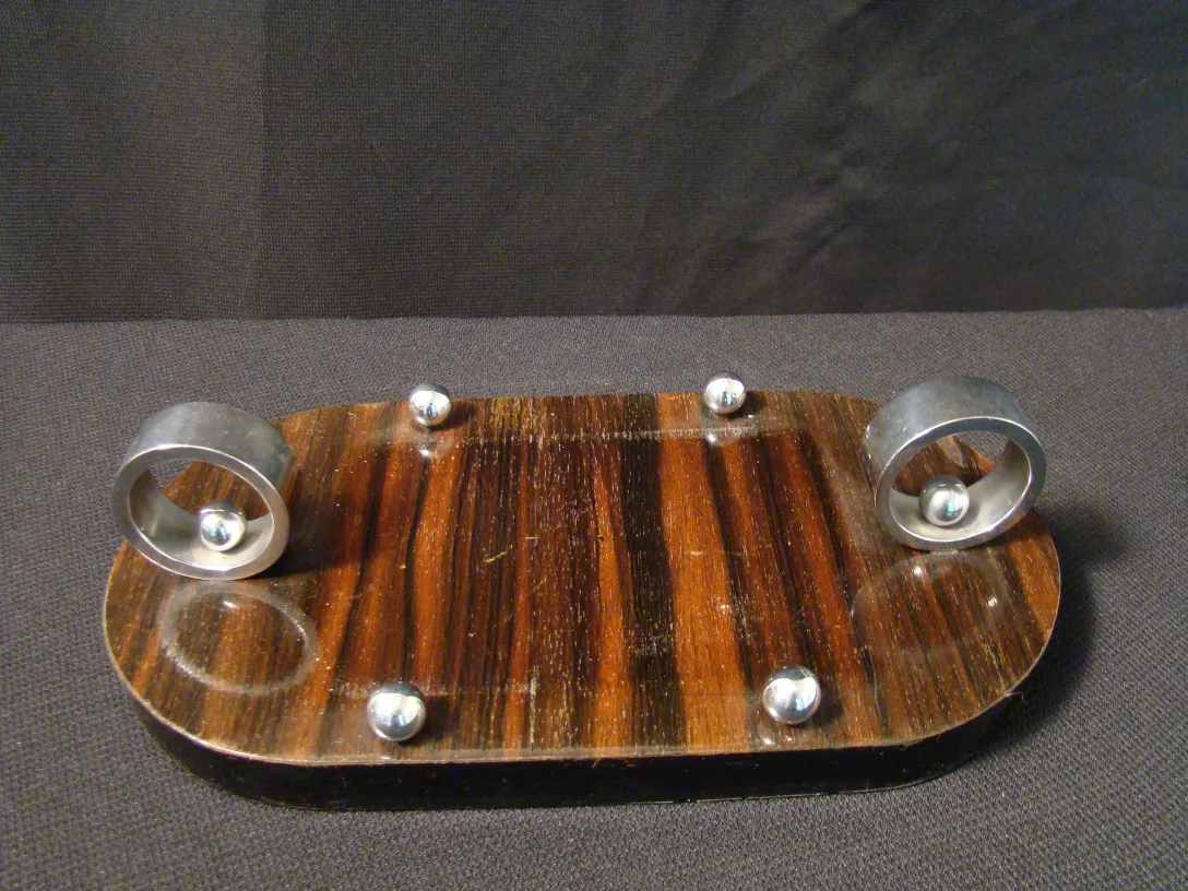 Antique box design with shiny metal wheels