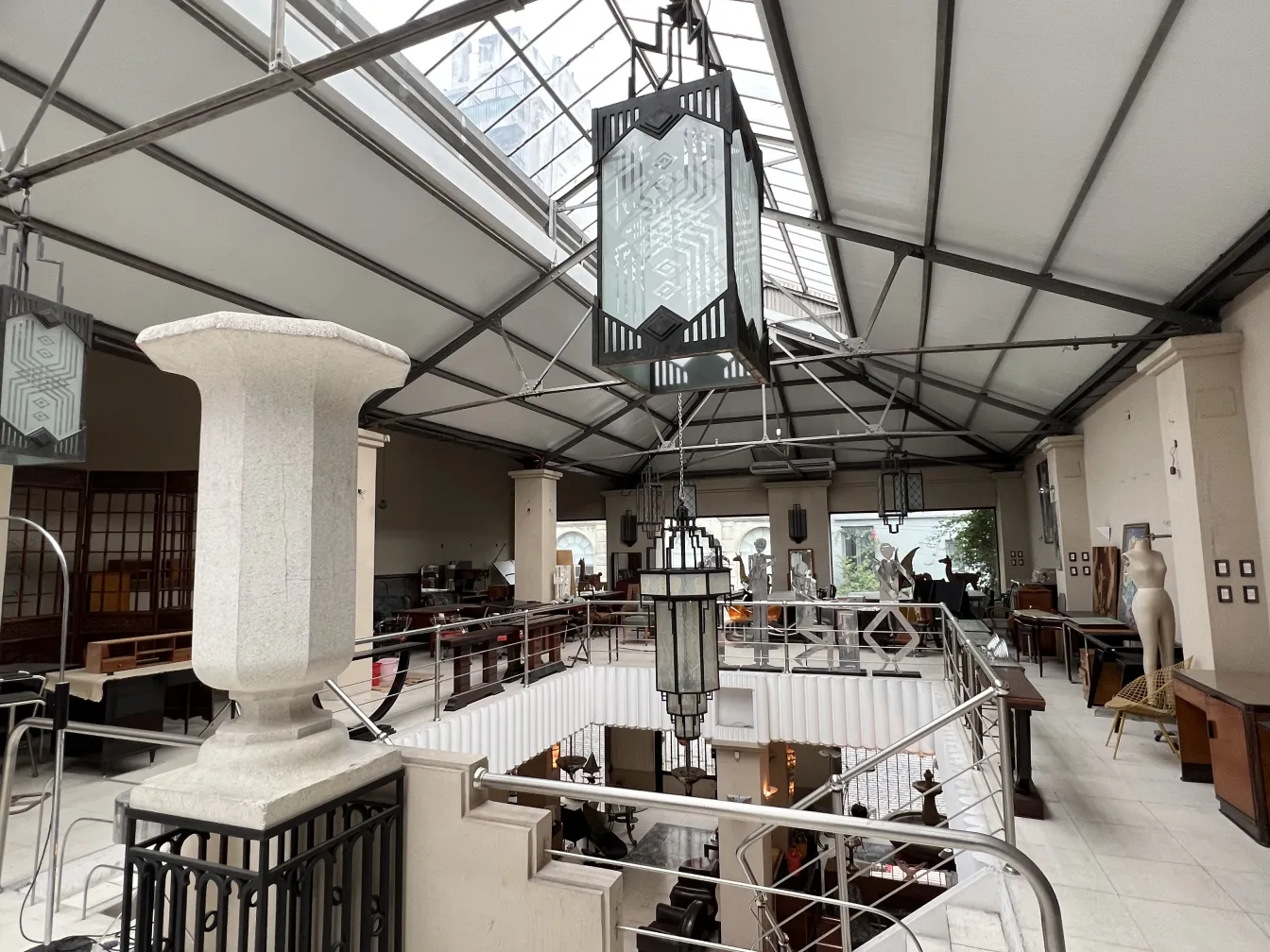 Antique ceiling lanterns featuring an elegant design