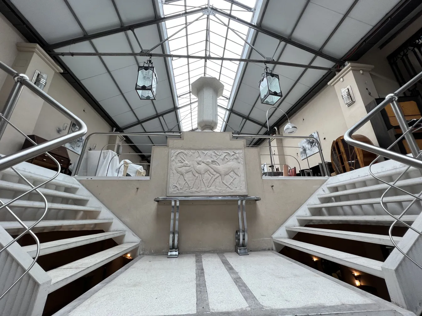 two antique lanterns illuminating an elegant space