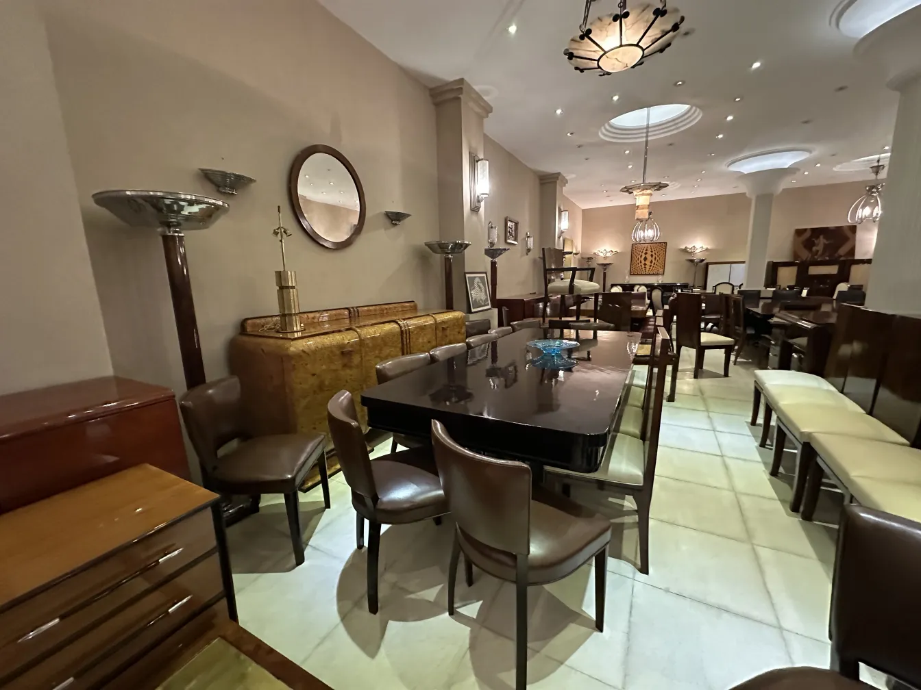 Antique sideboard with elegant design in a modern setting.