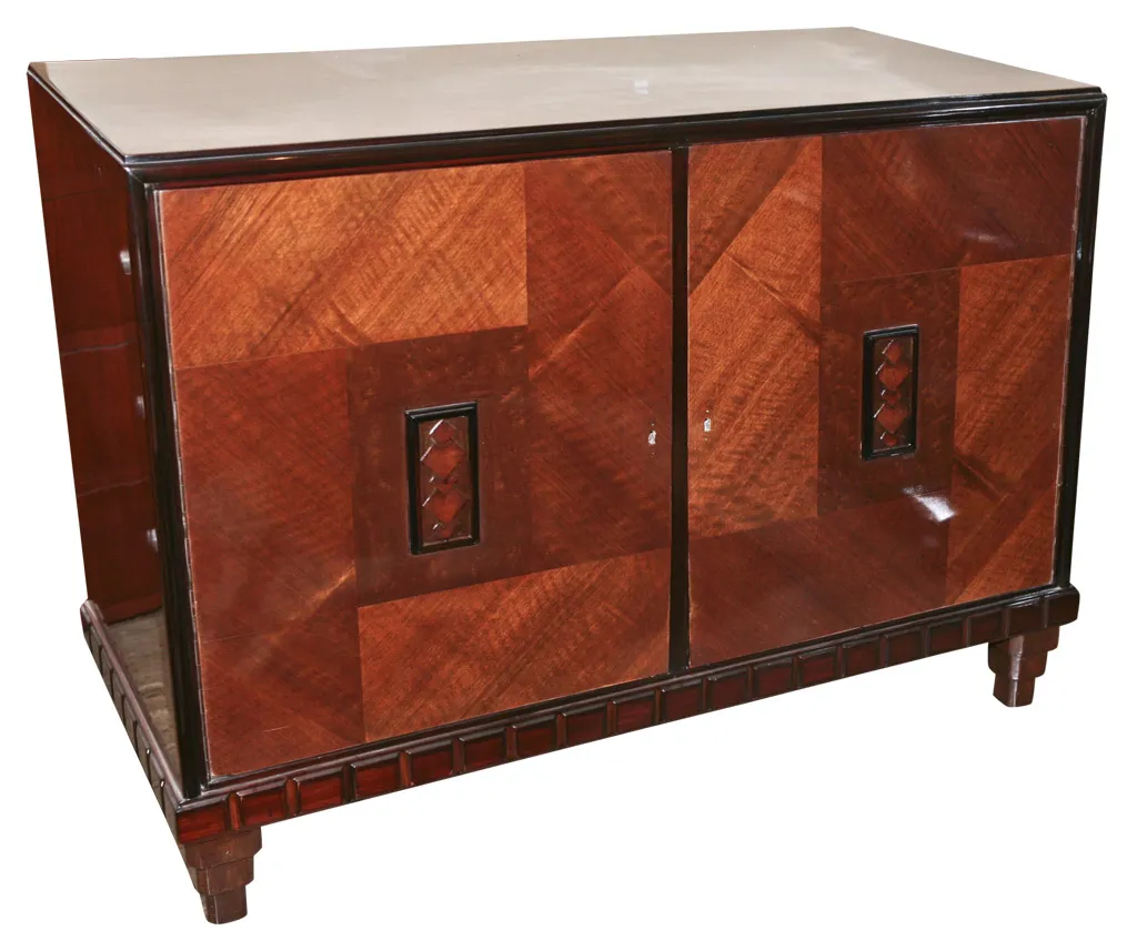 antique sideboard with patterned doors