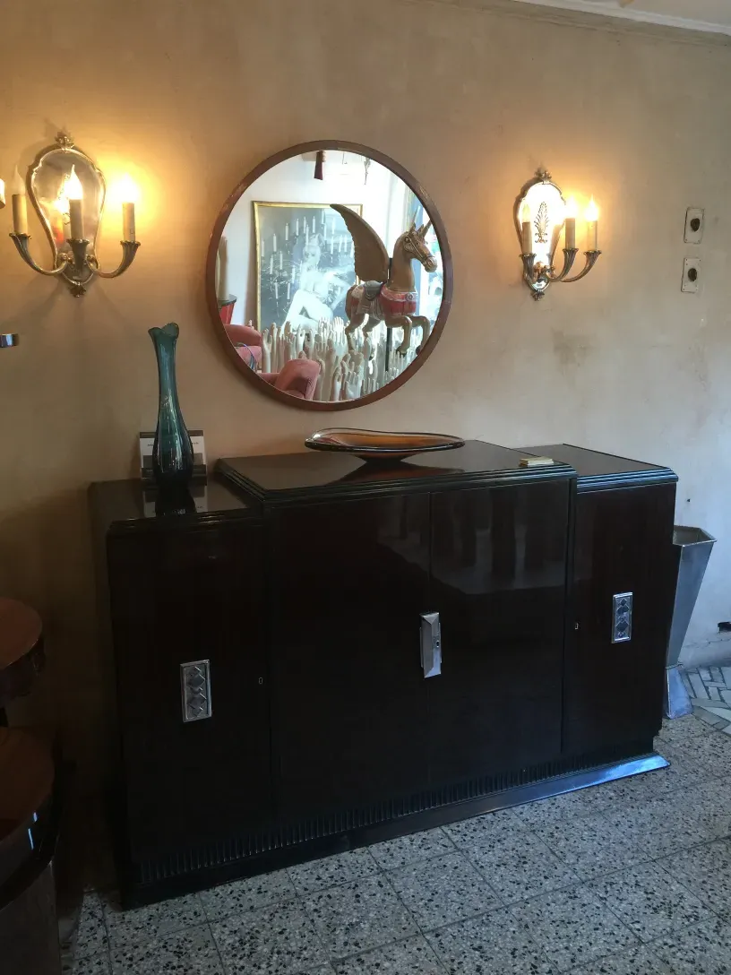 antique sideboard with mirror and elegant decor