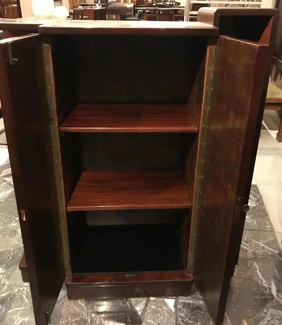 antique bookcase with doors and shelves