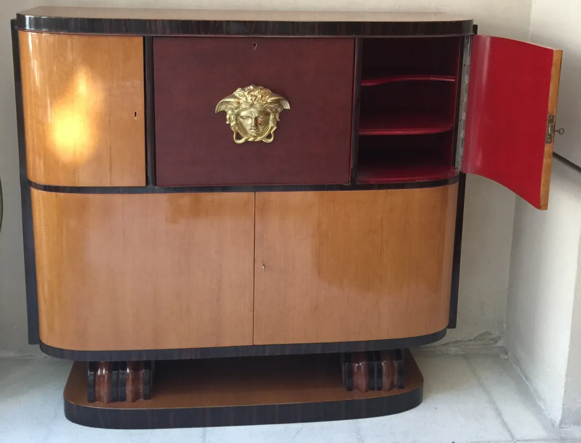 antique bookshelves with classic style and gold details