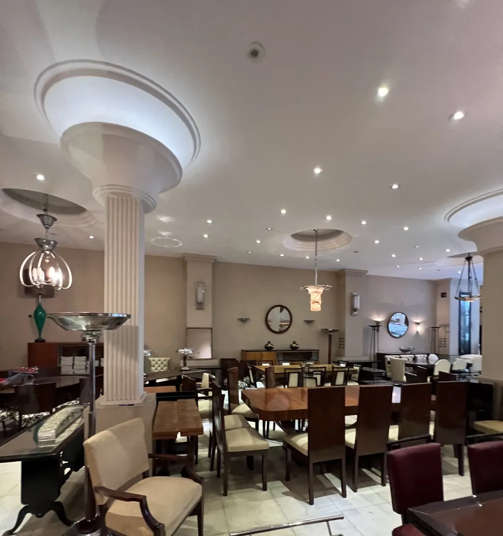 Antique floor lamp in an elegant setting, decorative.