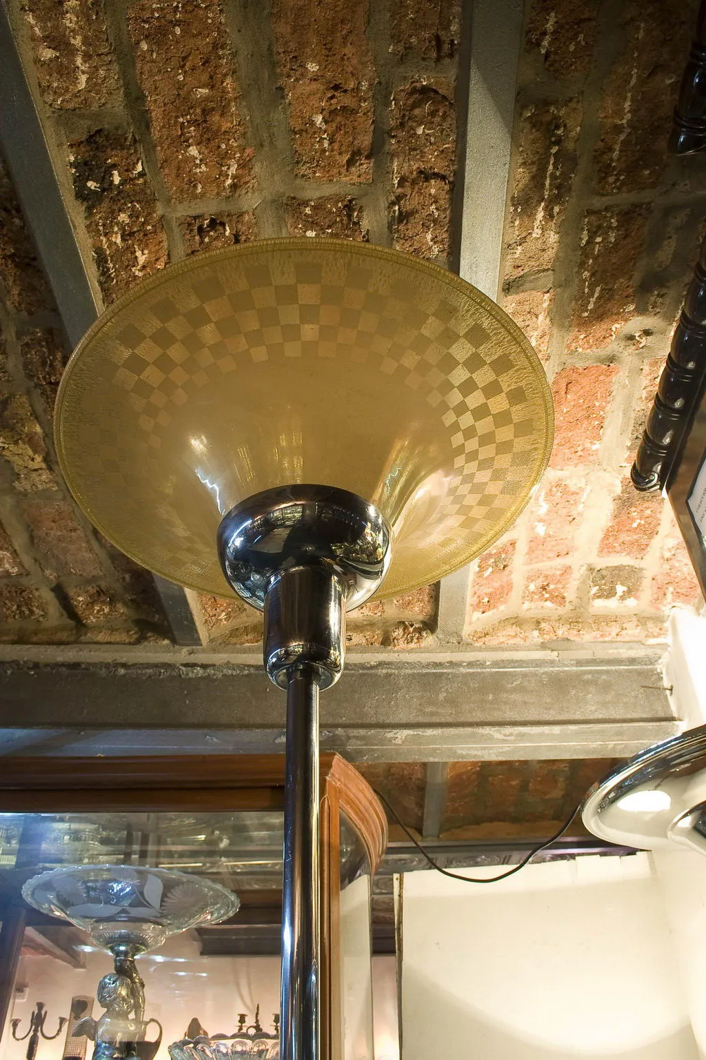 lampada da terra antica WMF con paralume decorativo