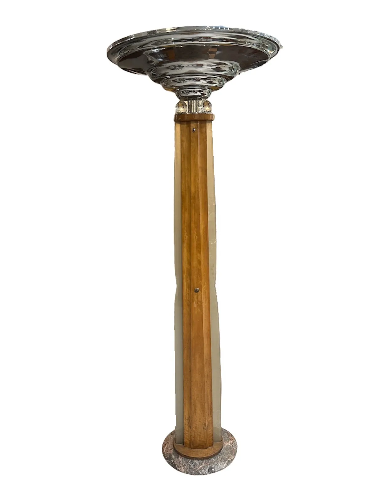 Antique floor lamp with elegant design and marble base, perfect for interior decor.