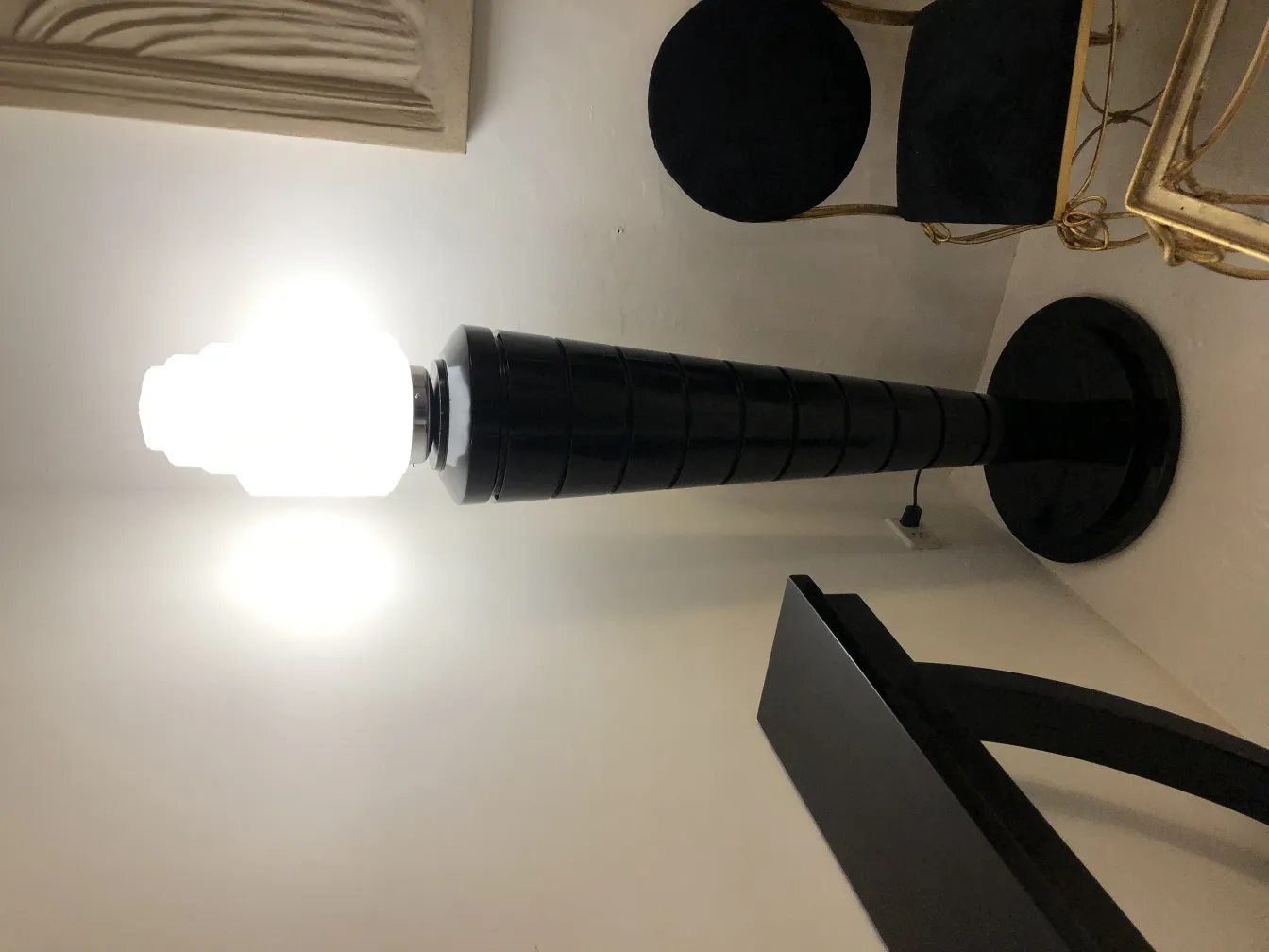 Antique floor lamps illuminating an elegant room