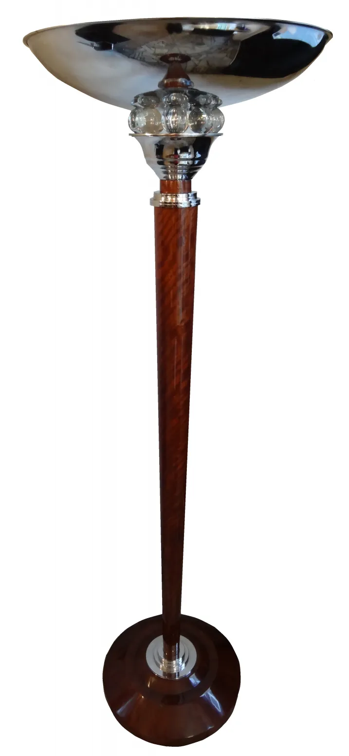 Set of 2 antique floor lamps with an elegant base