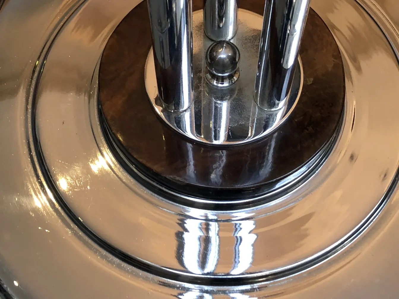 Shiny detail of antique floor lamp