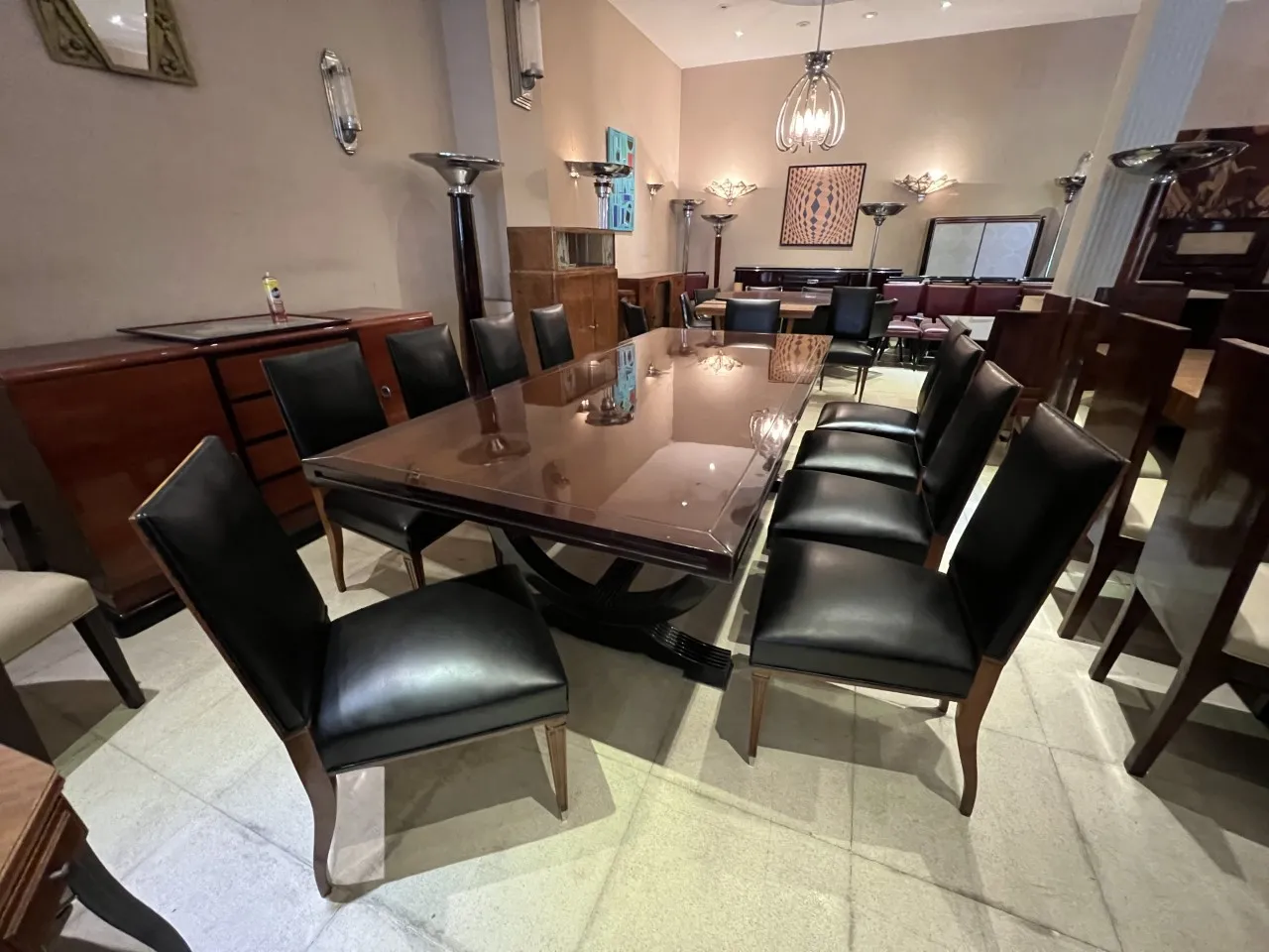 Image of 2 antique floor lamps in an elegant room with furniture