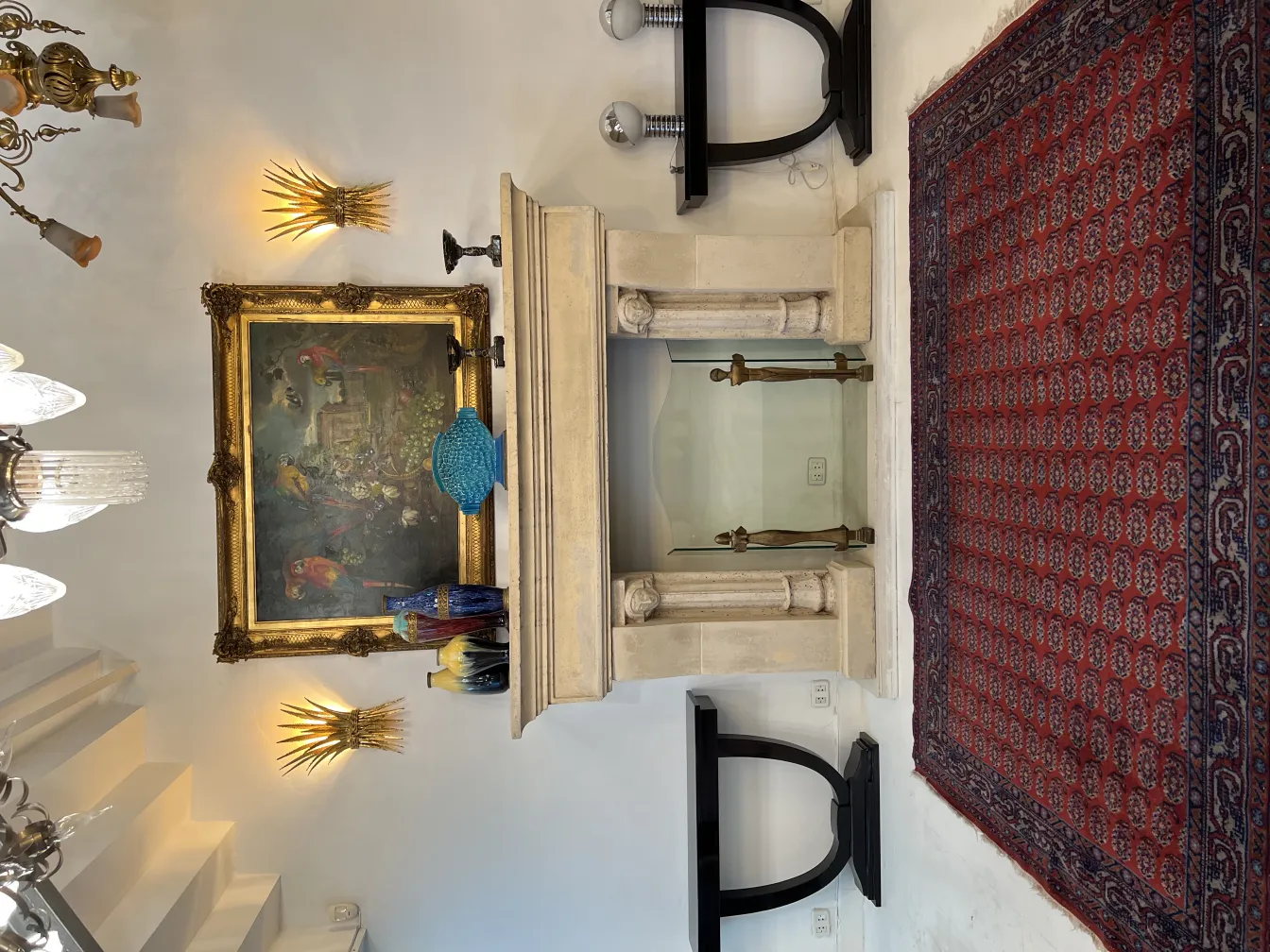 decorative antique carpet in elegant room