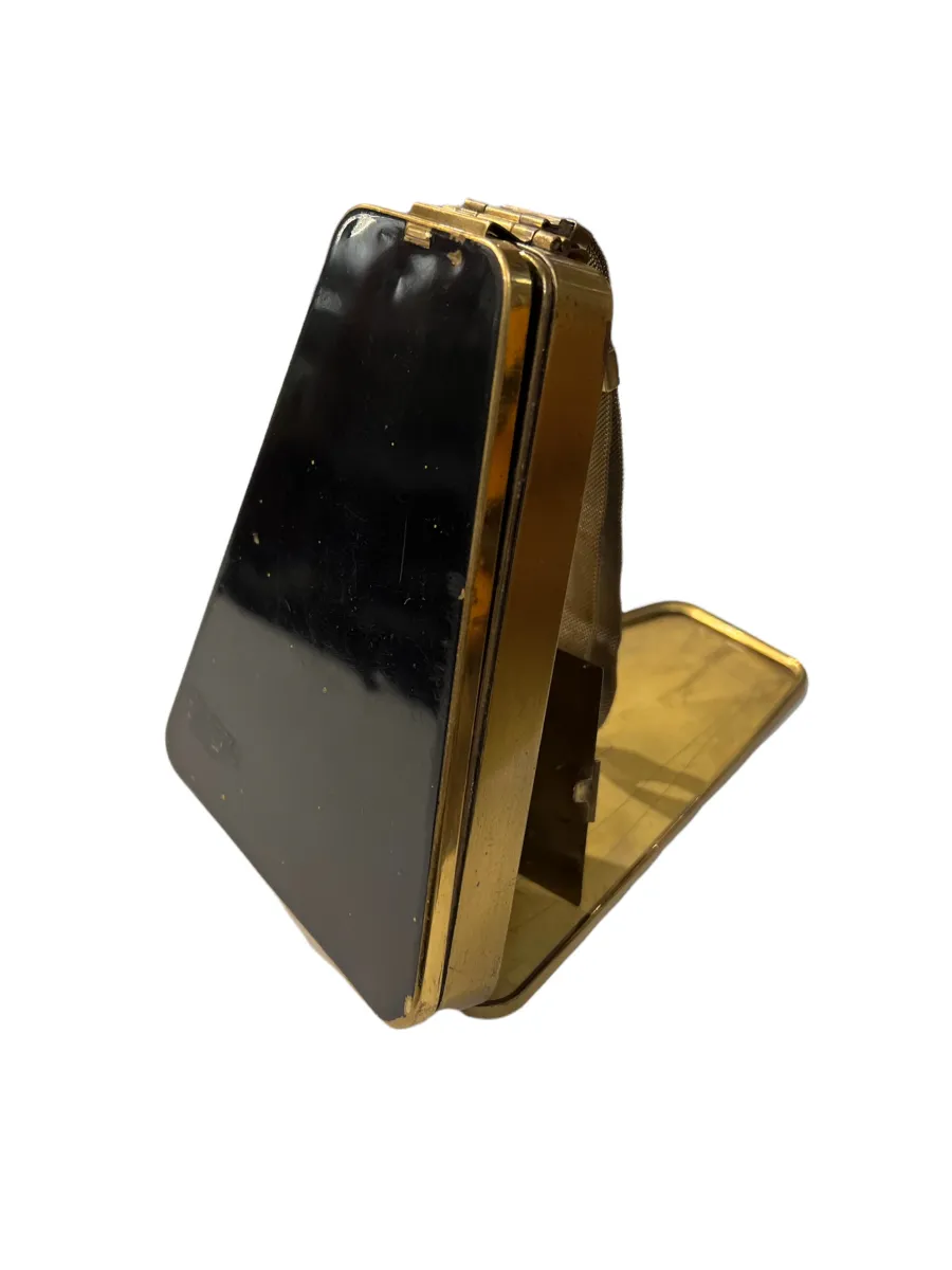 Antique Art Deco handbag in black and gold.