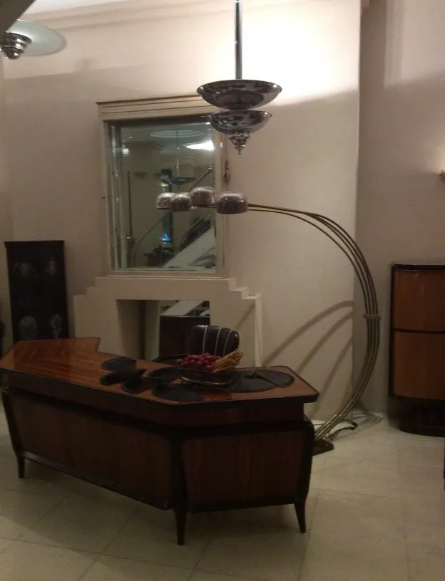 Two antique hanging lamps in an elegant setting