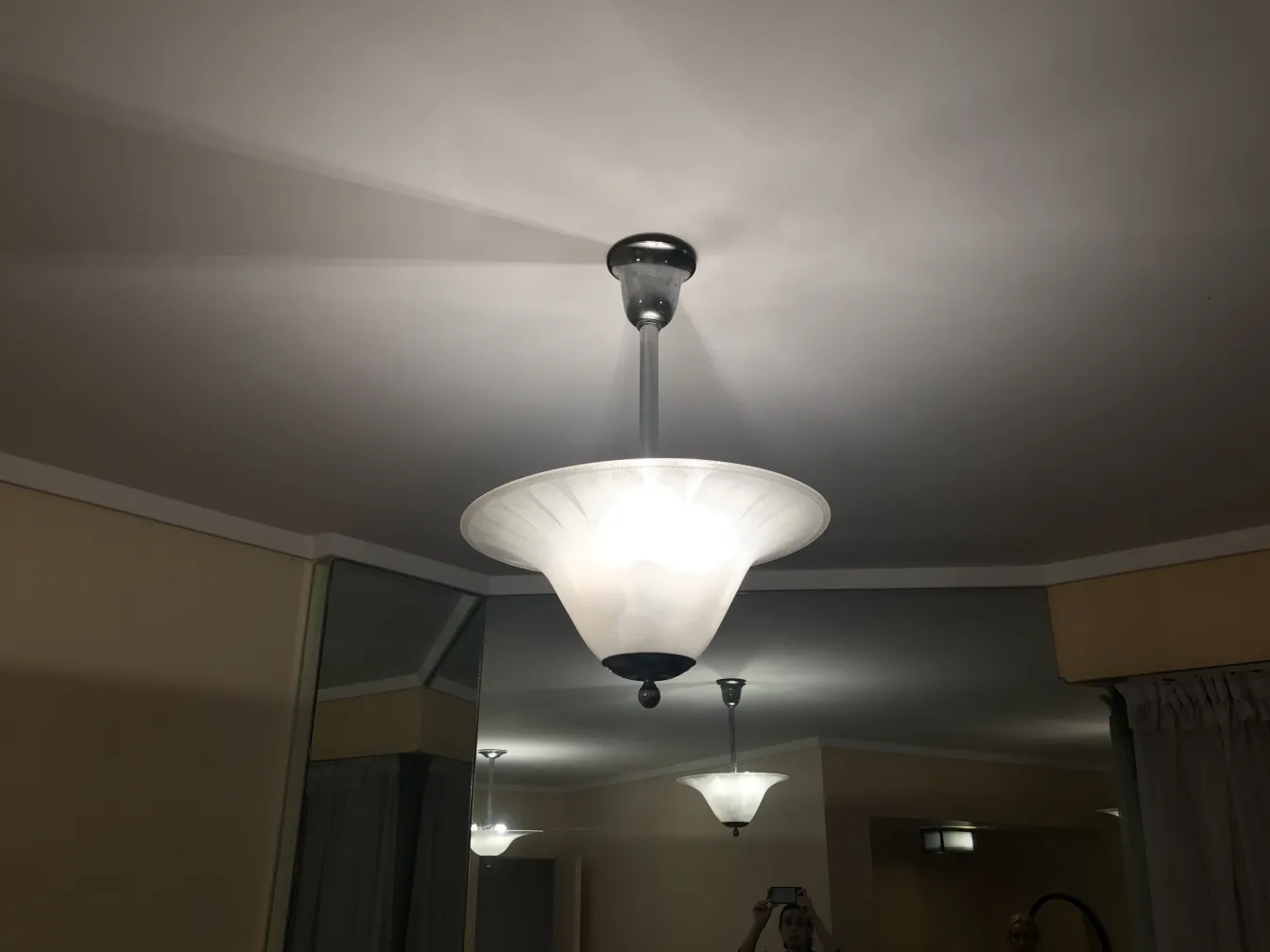 Antique hanging lamps with elegant design, illuminating the space