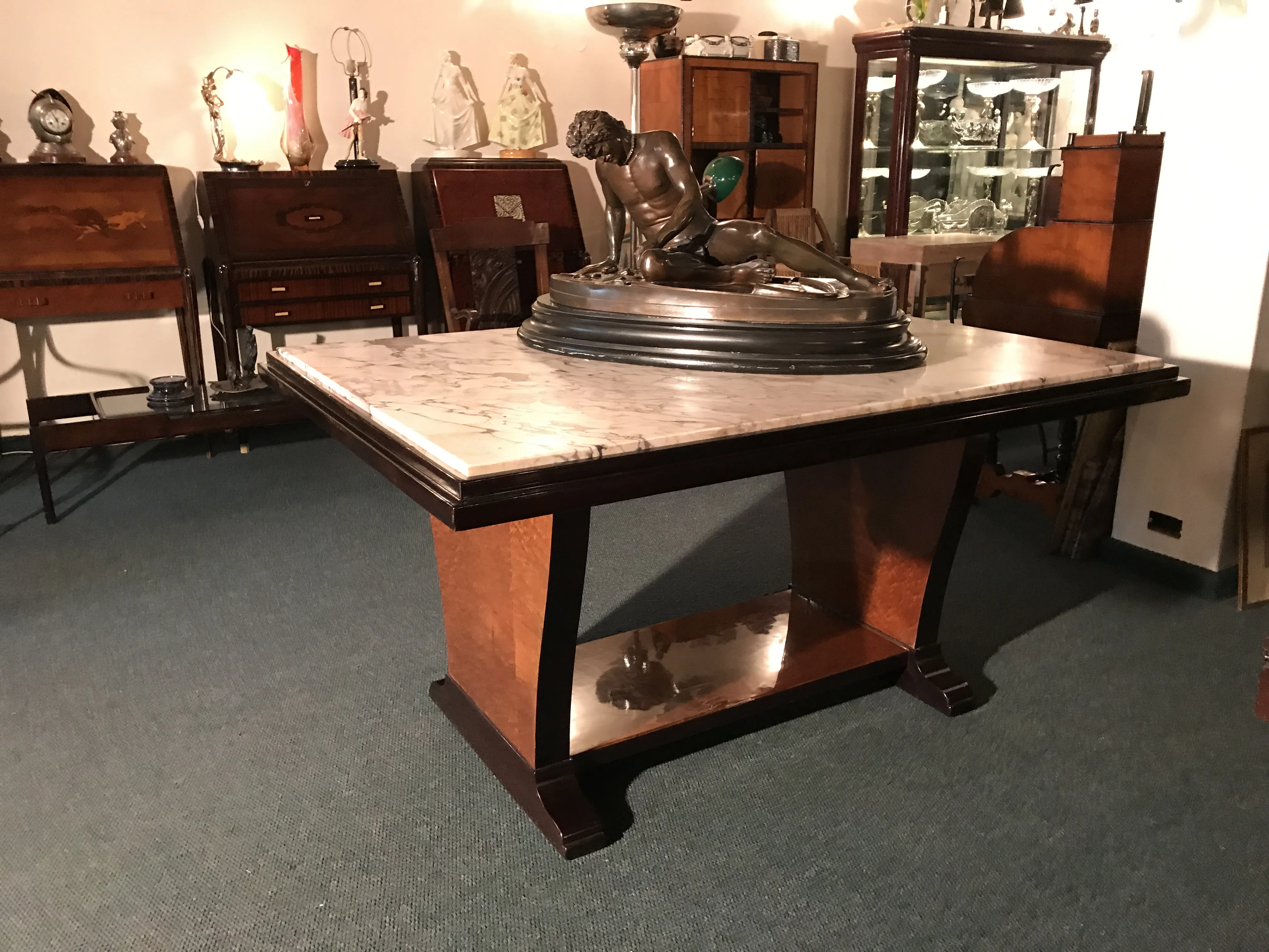 mesa de comedor antigua de estilo Art Deco para 6 personas