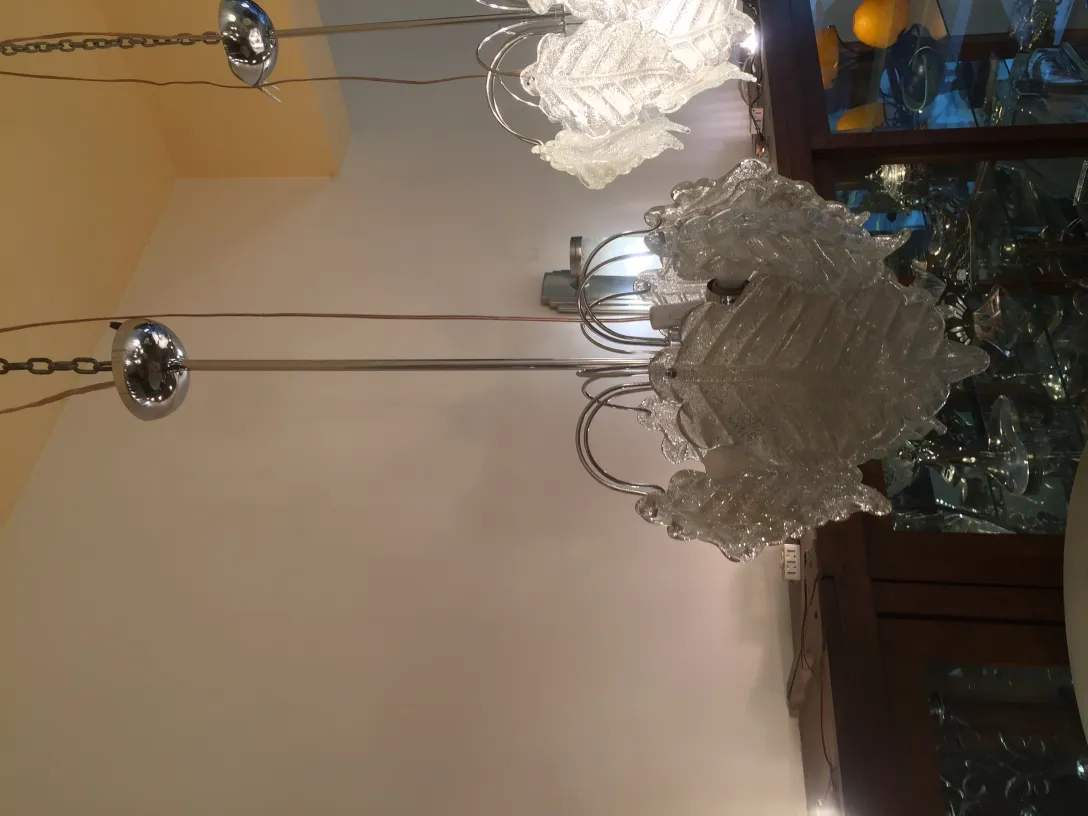 Two antique hanging lamps in elegant decor