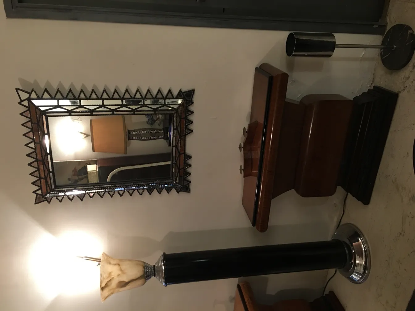 antique decorative mirror with detailed frame, elegant setting