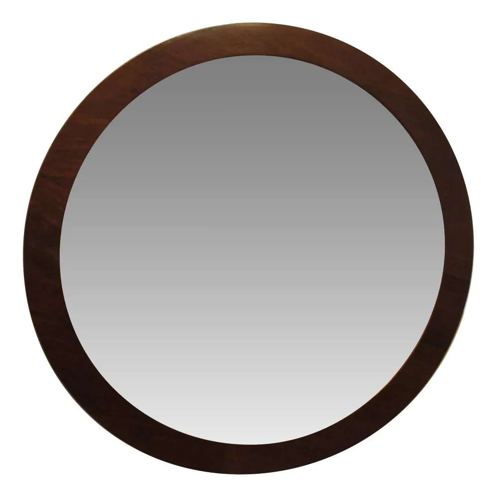 antique round mirror with dark frame, classic decor