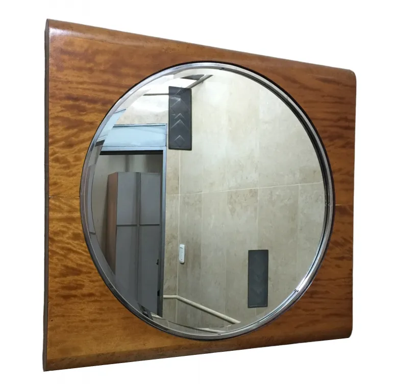 espejo redondo antigo com moldura decorativa