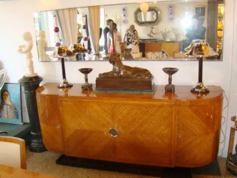 antique decorative mirror with frame and lights beside