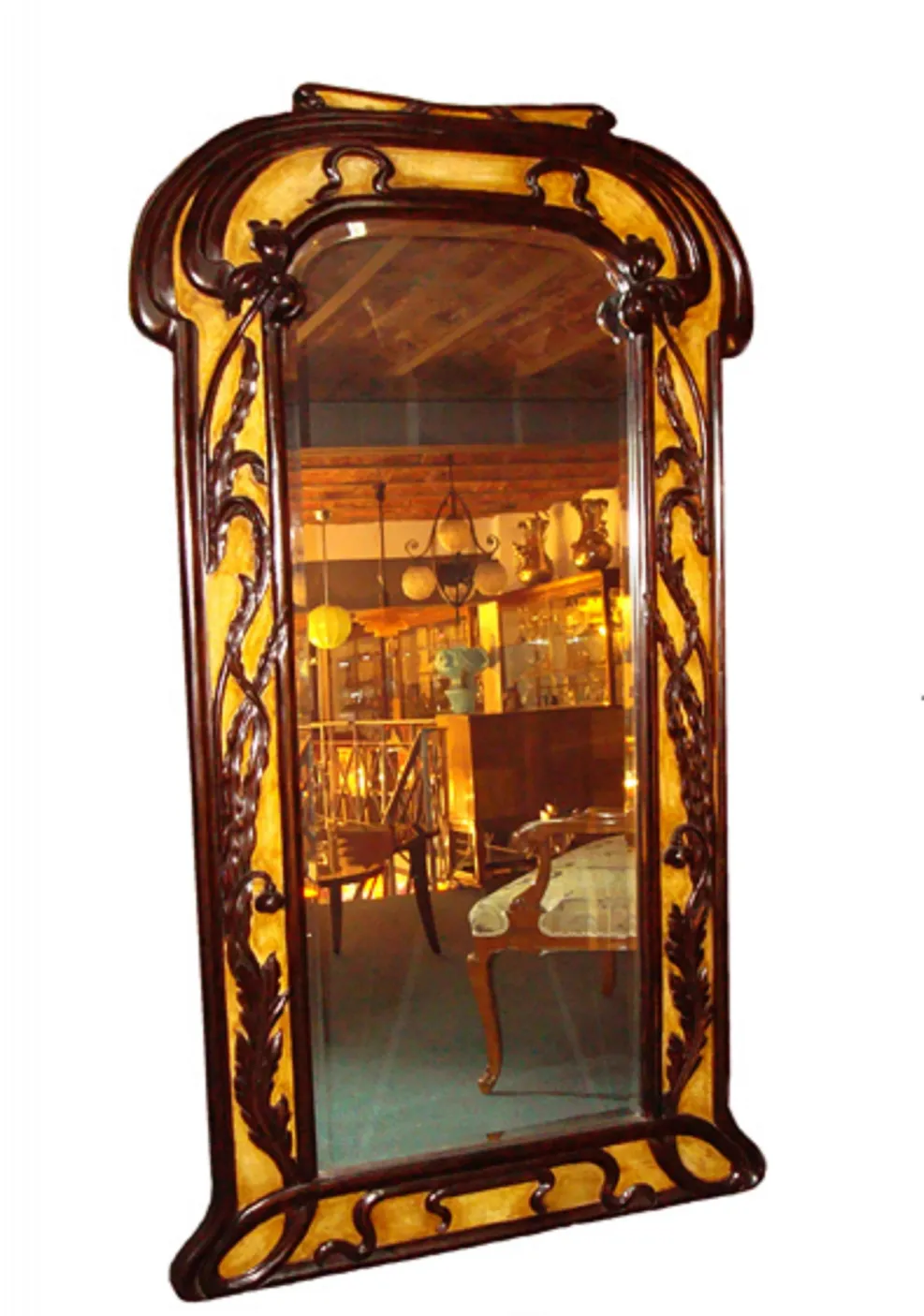 antique mirror with decorative frame details