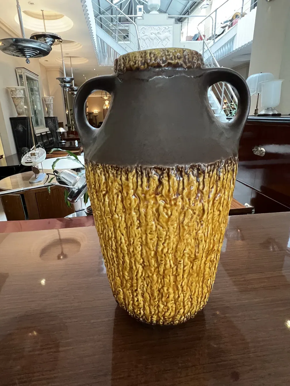 Antique ceramic vase from Carstens Tönnieshof with textured details.