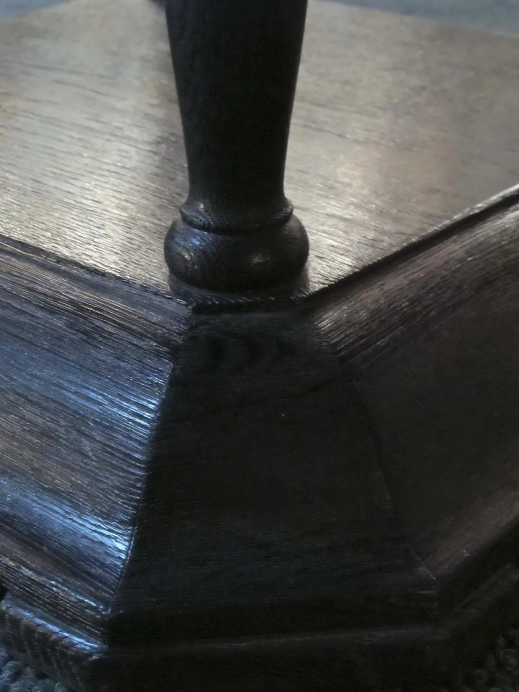 close-up of an antique table by jean michel frank for 2 people, rounded legs and elegant design