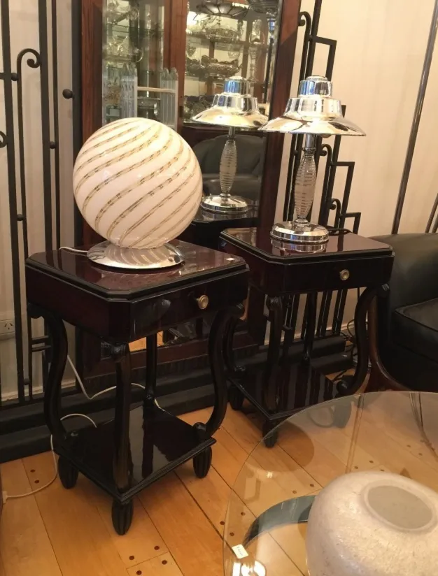 Antike Tischlampe von Paolo Venini mit dekorativem Sockel