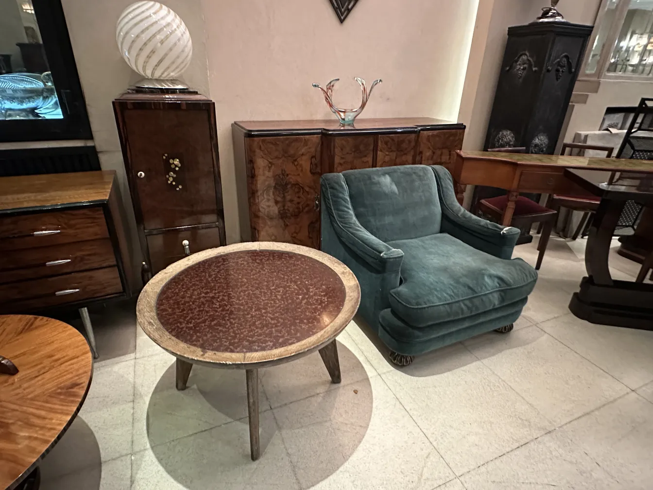 antique table lamp by paolo venini in elegant surroundings