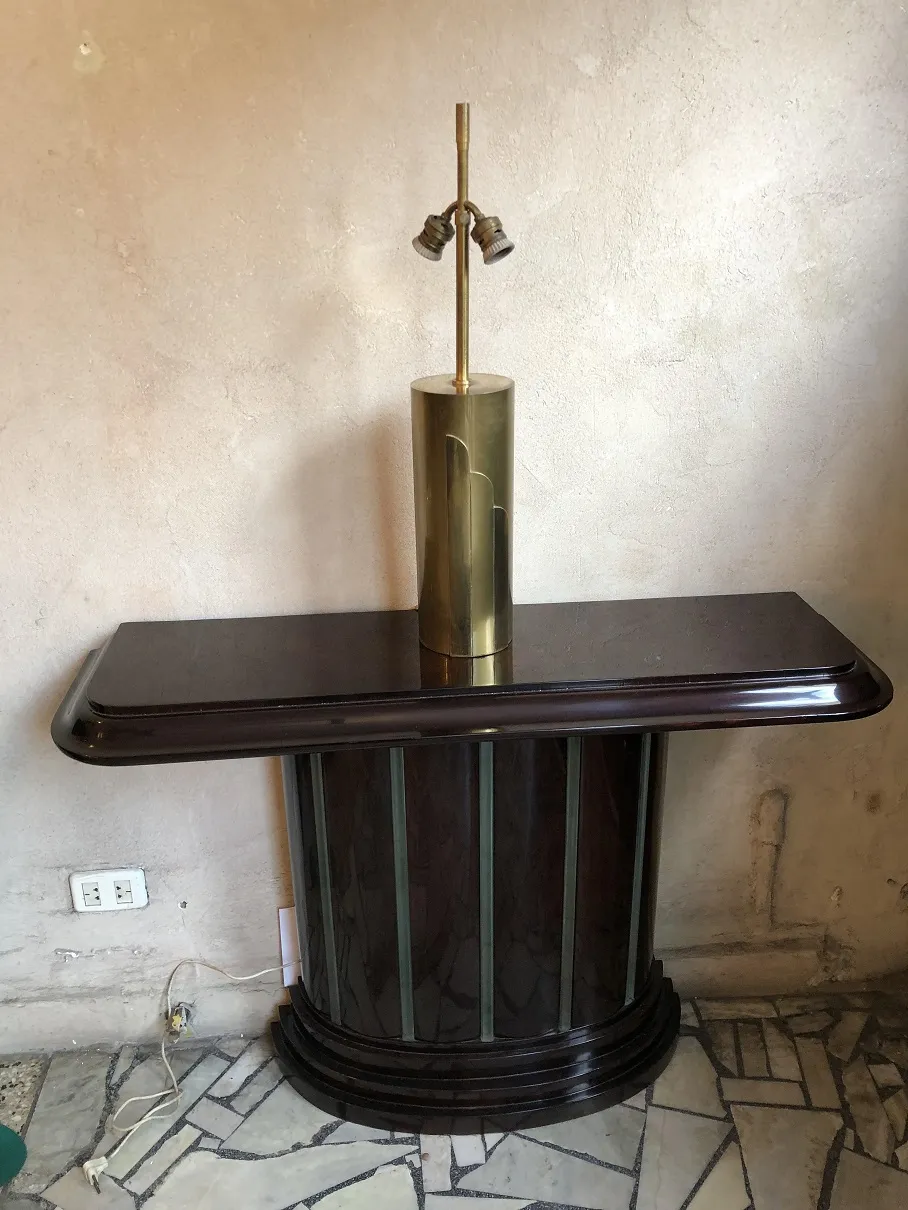 bright antique table lamp with metal design and bulbs