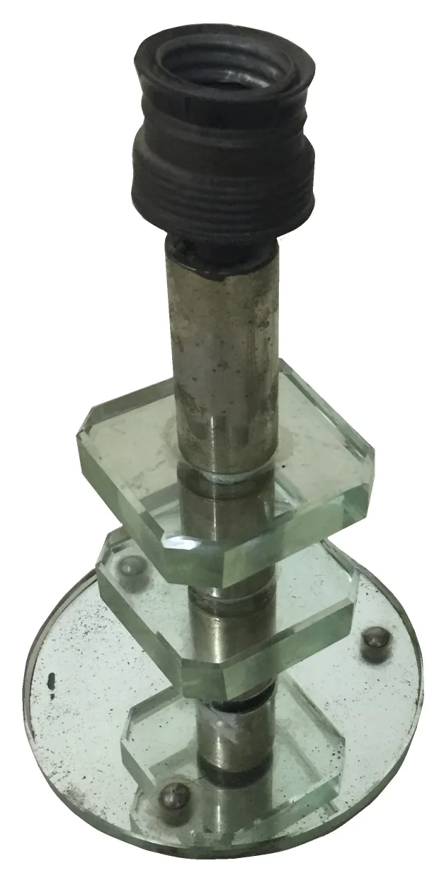 lampe de bureau ancienne avec base en verre clair adnet jacques