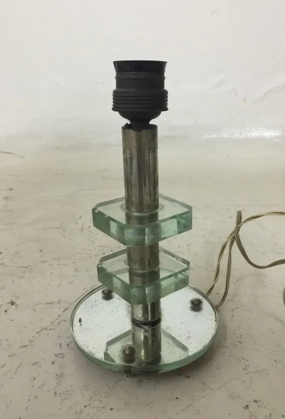 lampe de bureau ancienne avec base en verre adnet jacques