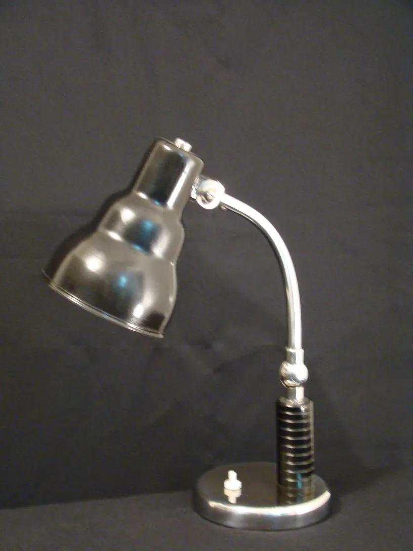 Antique table lamp by Christian Dell with rounded base and shiny finish