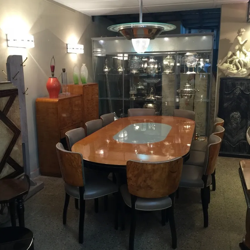 Antique table lamp by Susie Cooper in an elegant setting.