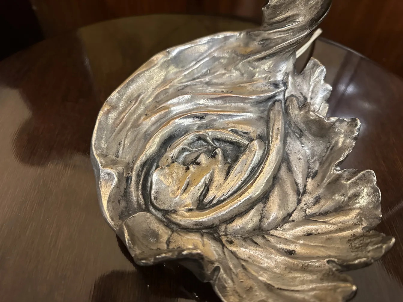 lampara de mesa antigua muller fres con diseño floral