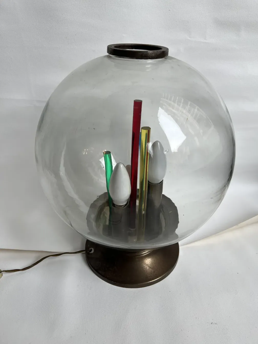 luminária de mesa antiga com design colorido de carlo scarpa