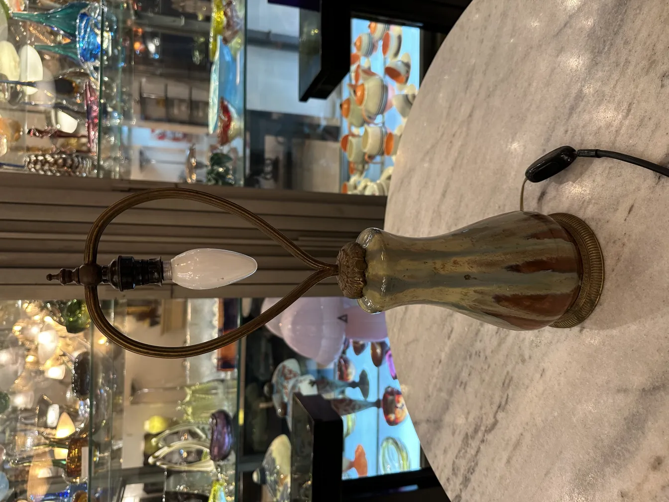 Antique table lamp with elegant design in a vintage setting