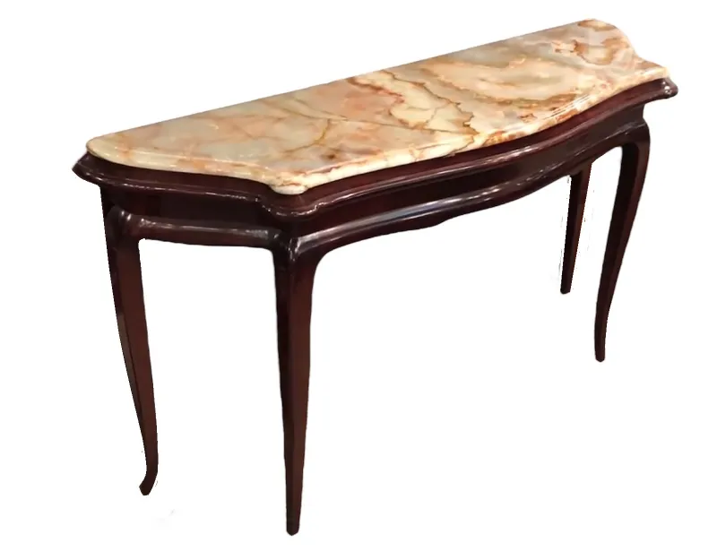 elegant antique console with smooth decorative top