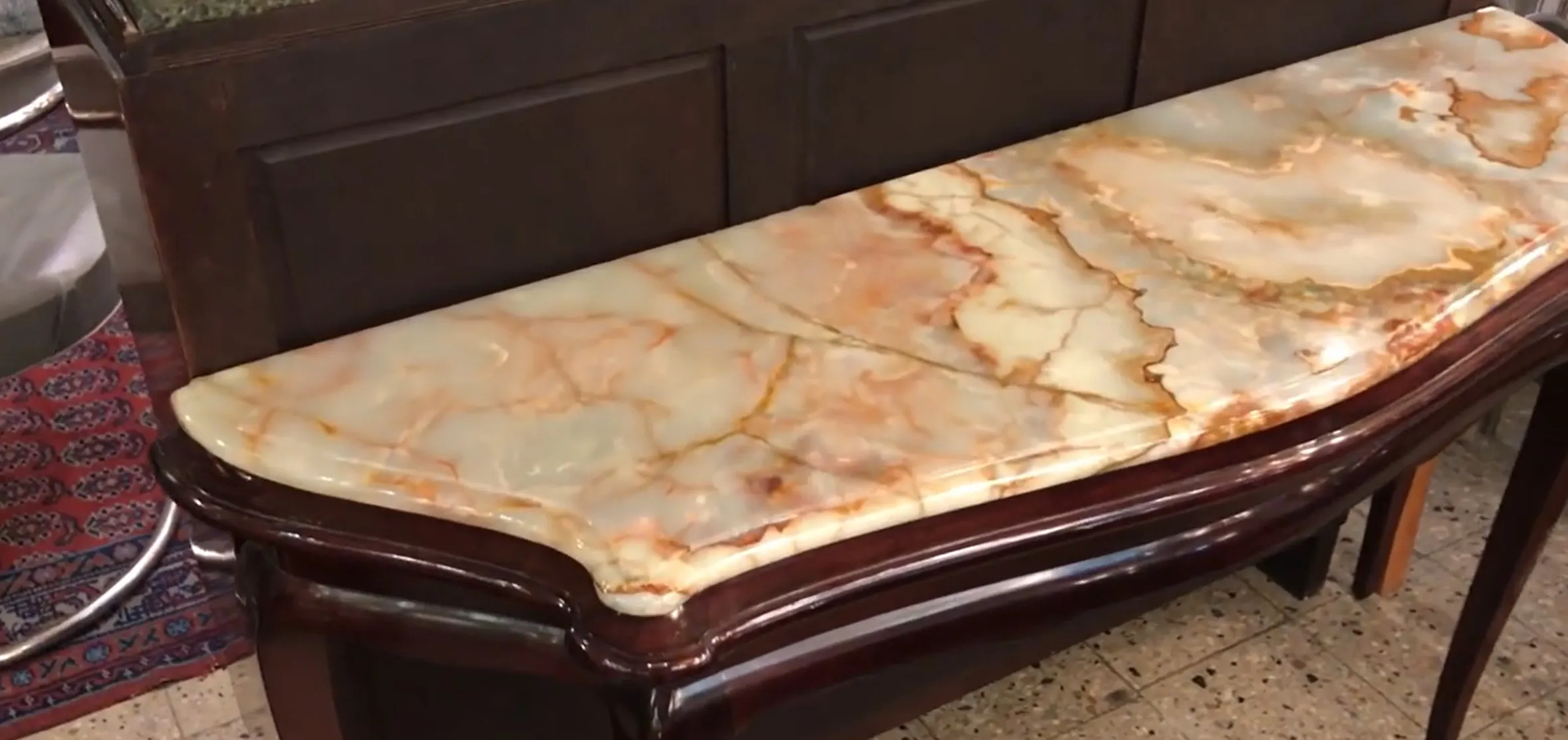 antique dresuar with a beautiful light marble surface